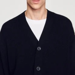 Pulls & Gilets*SANDRO Cardigan En Yak Noir