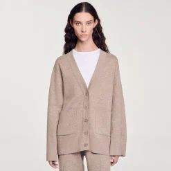 Ensembles|Pulls & Cardigans*SANDRO Cardigan Long Strassé Beige