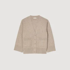 Ensembles|Pulls & Cardigans*SANDRO Cardigan Long Strassé Beige