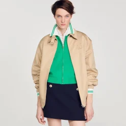 Pulls & Cardigans*SANDRO Cardigan Teddy Zippé Vert