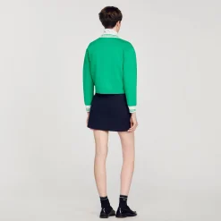 Pulls & Cardigans*SANDRO Cardigan Teddy Zippé Vert