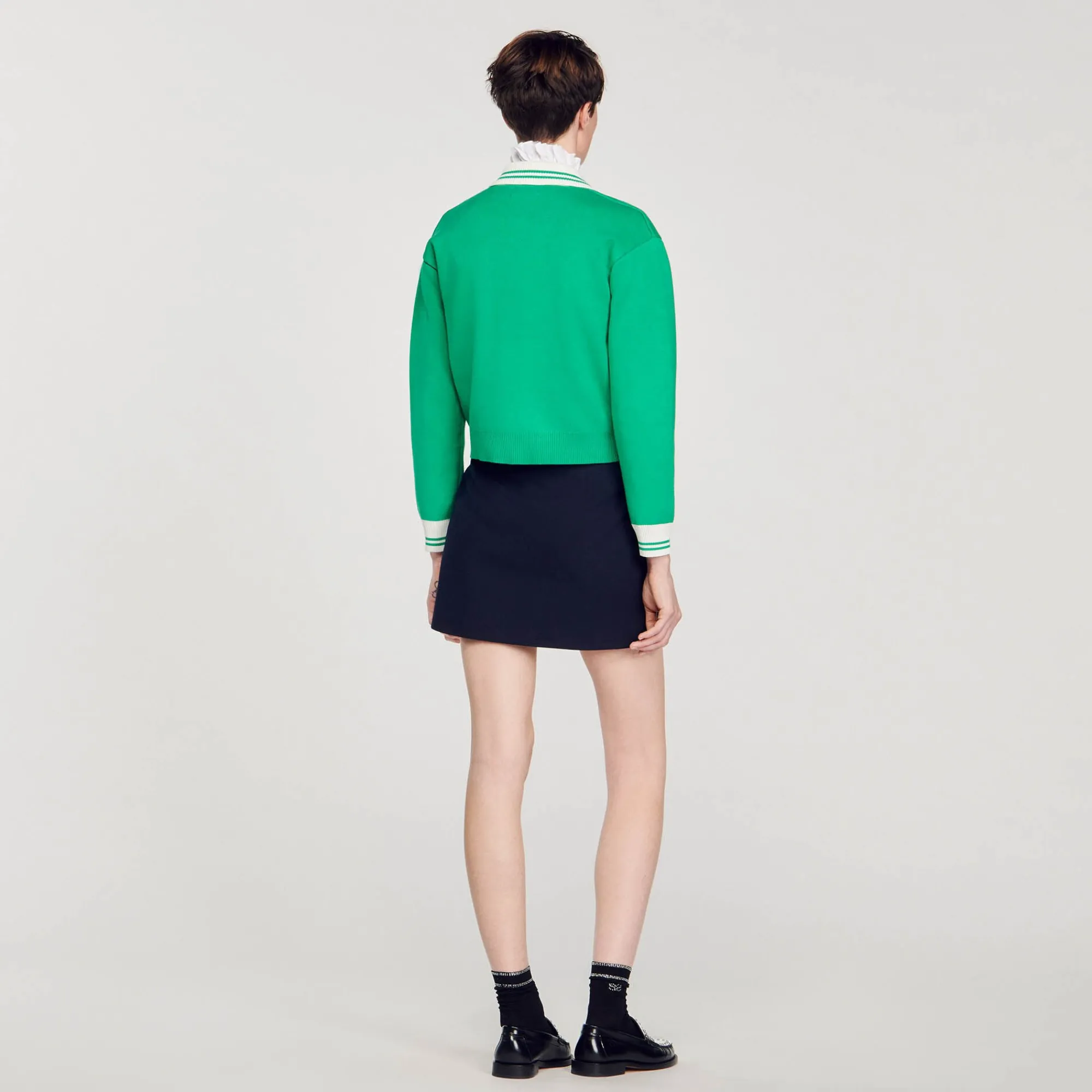 Pulls & Cardigans*SANDRO Cardigan Teddy Zippé Vert