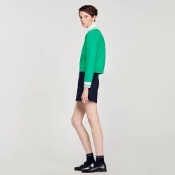 Pulls & Cardigans*SANDRO Cardigan Teddy Zippé Vert