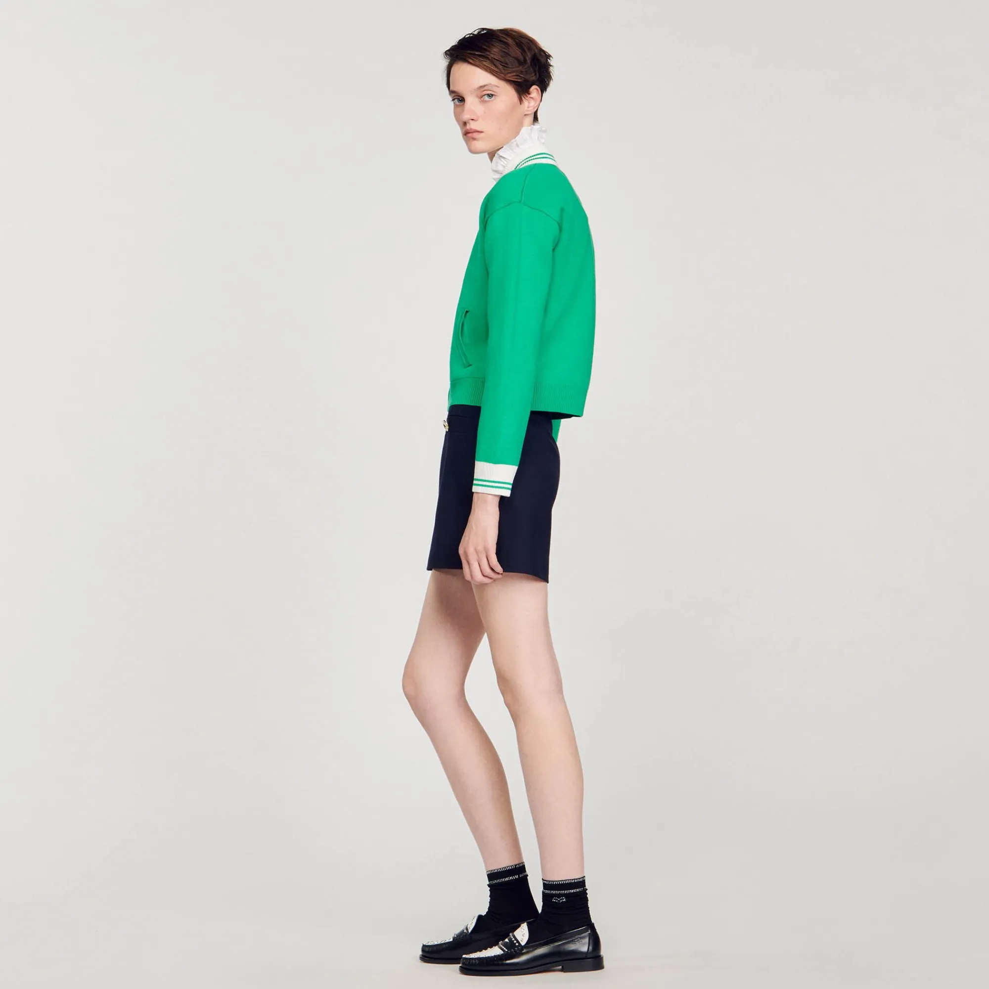 Pulls & Cardigans*SANDRO Cardigan Teddy Zippé Vert