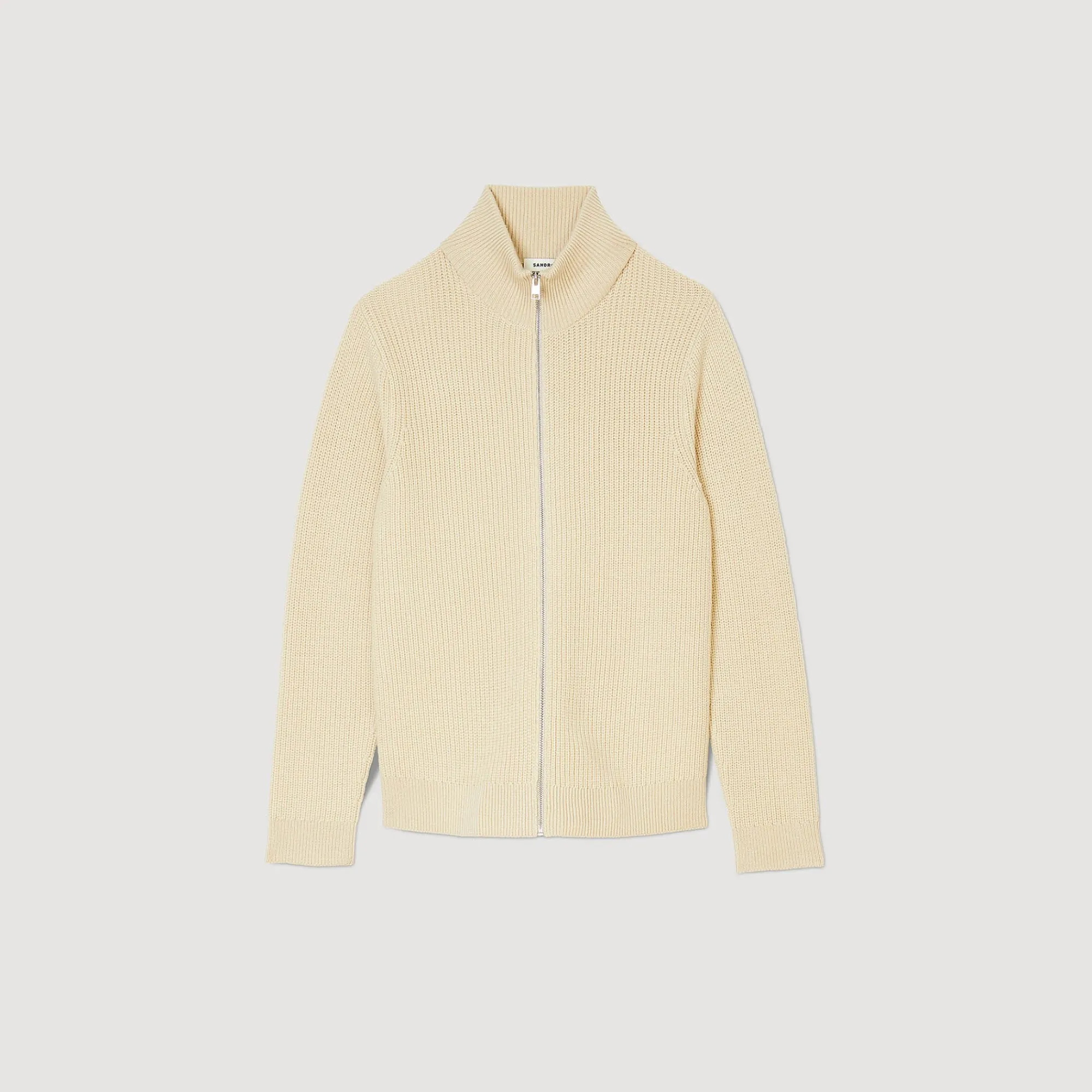 Pulls & Gilets*SANDRO Cardigan Zippé En Maille Ficelle
