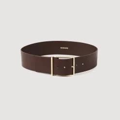 Ceintures*SANDRO Ceinture Large En Cuir Chocolat