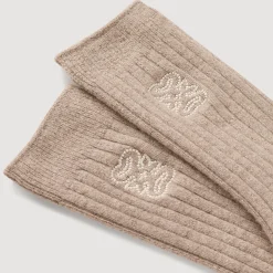 Chaussettes*SANDRO Chaussettes Brodées Beige
