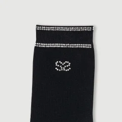 Chaussettes*SANDRO Chaussettes Strassées Noir