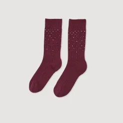 Chaussettes*SANDRO Chaussettes Strassées Bordeaux