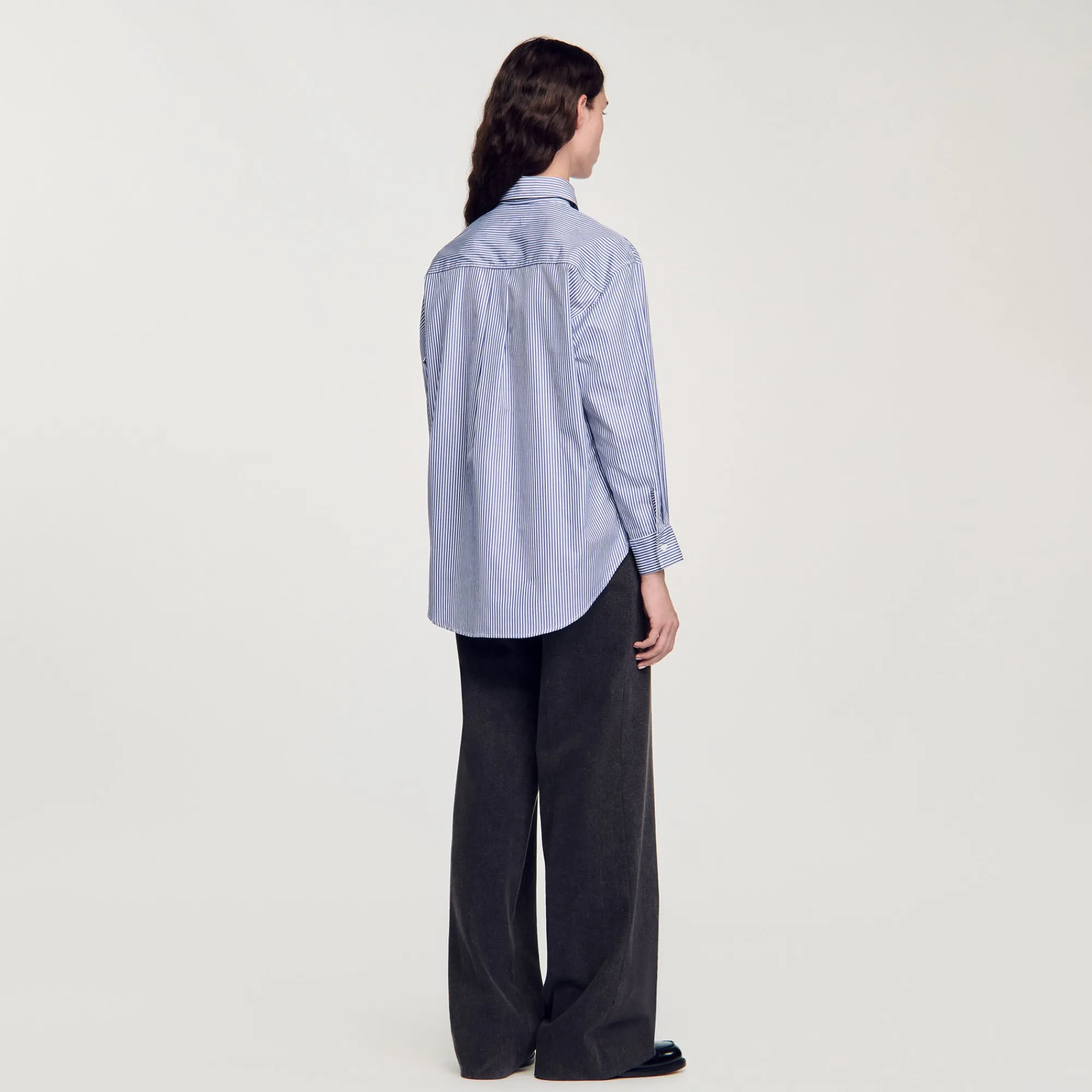 Tops & Chemises*SANDRO Chemise à Carreaux Ornée De Strass Bleu / Blanc