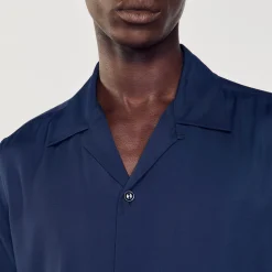 Chemises*SANDRO Chemise à Col Requin Marine