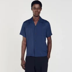 Chemises*SANDRO Chemise à Col Requin Marine