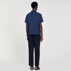 Chemises*SANDRO Chemise à Col Requin Marine