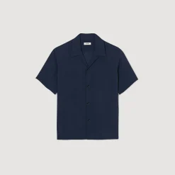 Chemises*SANDRO Chemise à Col Requin Marine