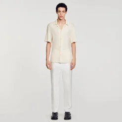 Chemises*SANDRO Chemise à Col Requin Ecru