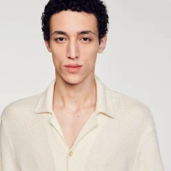 Chemises*SANDRO Chemise à Col Requin Ecru