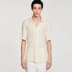Chemises*SANDRO Chemise à Col Requin Ecru