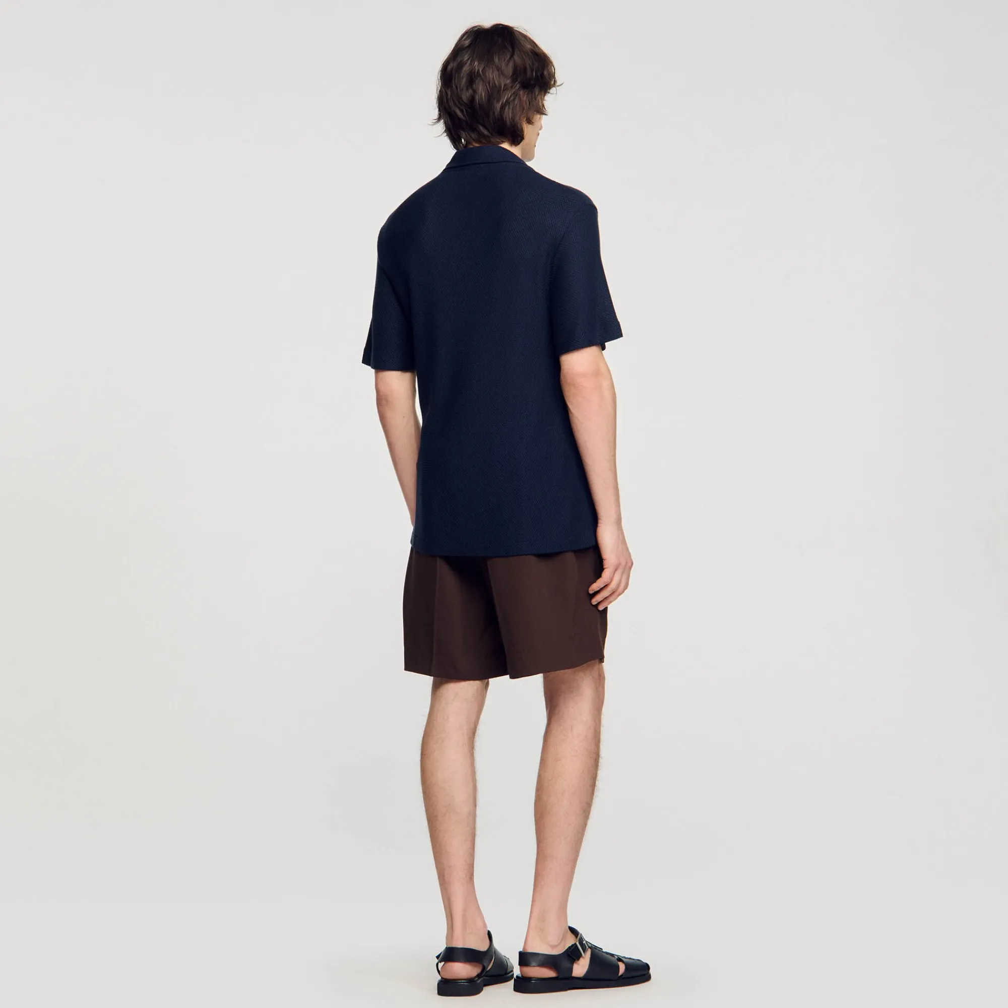 Chemises*SANDRO Chemise à Col Requin Marine