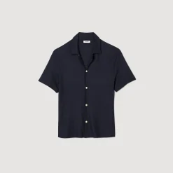 Chemises*SANDRO Chemise à Col Requin Marine