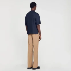Chemises*SANDRO Chemise à Col Zippé Marine