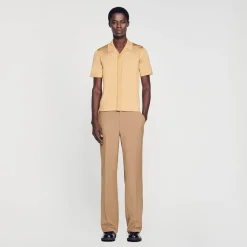 Pulls & Gilets|Chemises*SANDRO Chemise à Manches Courtes Champagne