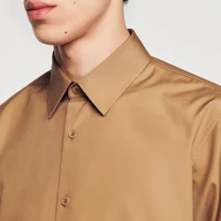 Chemises*SANDRO Chemise à Manches Longues Camel