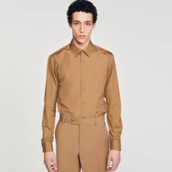 Chemises*SANDRO Chemise à Manches Longues Camel