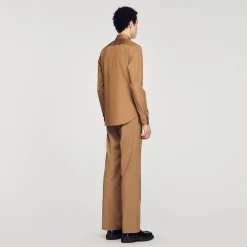 Chemises*SANDRO Chemise à Manches Longues Camel