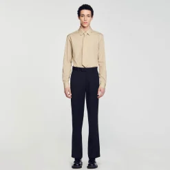 Chemises*SANDRO Chemise à Manches Longues Beige