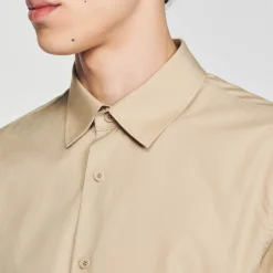 Chemises*SANDRO Chemise à Manches Longues Beige