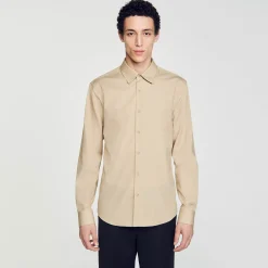 Chemises*SANDRO Chemise à Manches Longues Beige