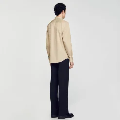 Chemises*SANDRO Chemise à Manches Longues Beige