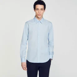 Chemises*SANDRO Chemise à Manches Longues Bleu Ciel