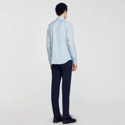 Chemises*SANDRO Chemise à Manches Longues Bleu Ciel