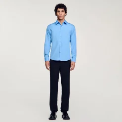 Chemises*SANDRO Chemise à Manches Longues Bleu Office