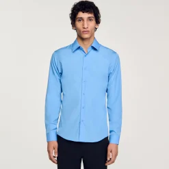 Chemises*SANDRO Chemise à Manches Longues Bleu Office