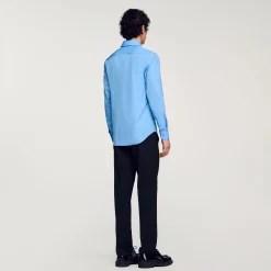 Chemises*SANDRO Chemise à Manches Longues Bleu Office