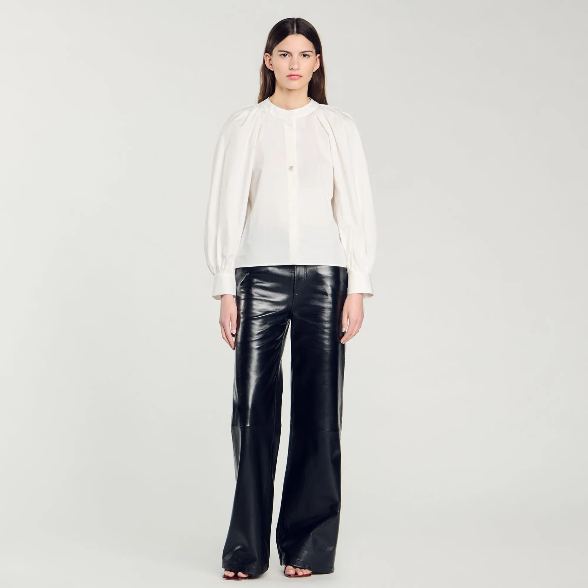 Tops & Chemises*SANDRO Chemise à Manches Volumineuses blanc