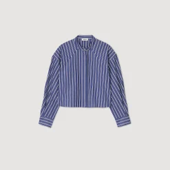 Tops & Chemises*SANDRO Chemise à Rayures Bleu / Blanc