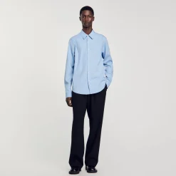 Chemises*SANDRO Chemise à Rayures Bleu Ciel