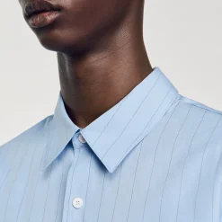Chemises*SANDRO Chemise à Rayures Bleu Ciel