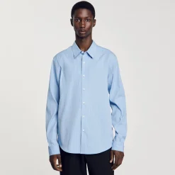 Chemises*SANDRO Chemise à Rayures Bleu Ciel