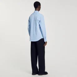 Chemises*SANDRO Chemise à Rayures Bleu Ciel