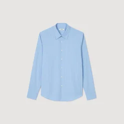Chemises*SANDRO Chemise à Rayures Bleu Ciel