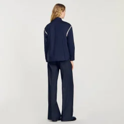 Tops & Chemises*SANDRO Chemise à Strass Marine