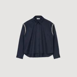 Tops & Chemises*SANDRO Chemise à Strass Marine