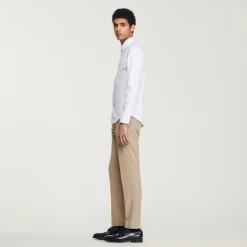 Chemises*SANDRO Chemise Ajustée En Coton Stretch blanc