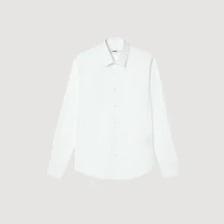Chemises*SANDRO Chemise Ajustée En Coton Stretch blanc
