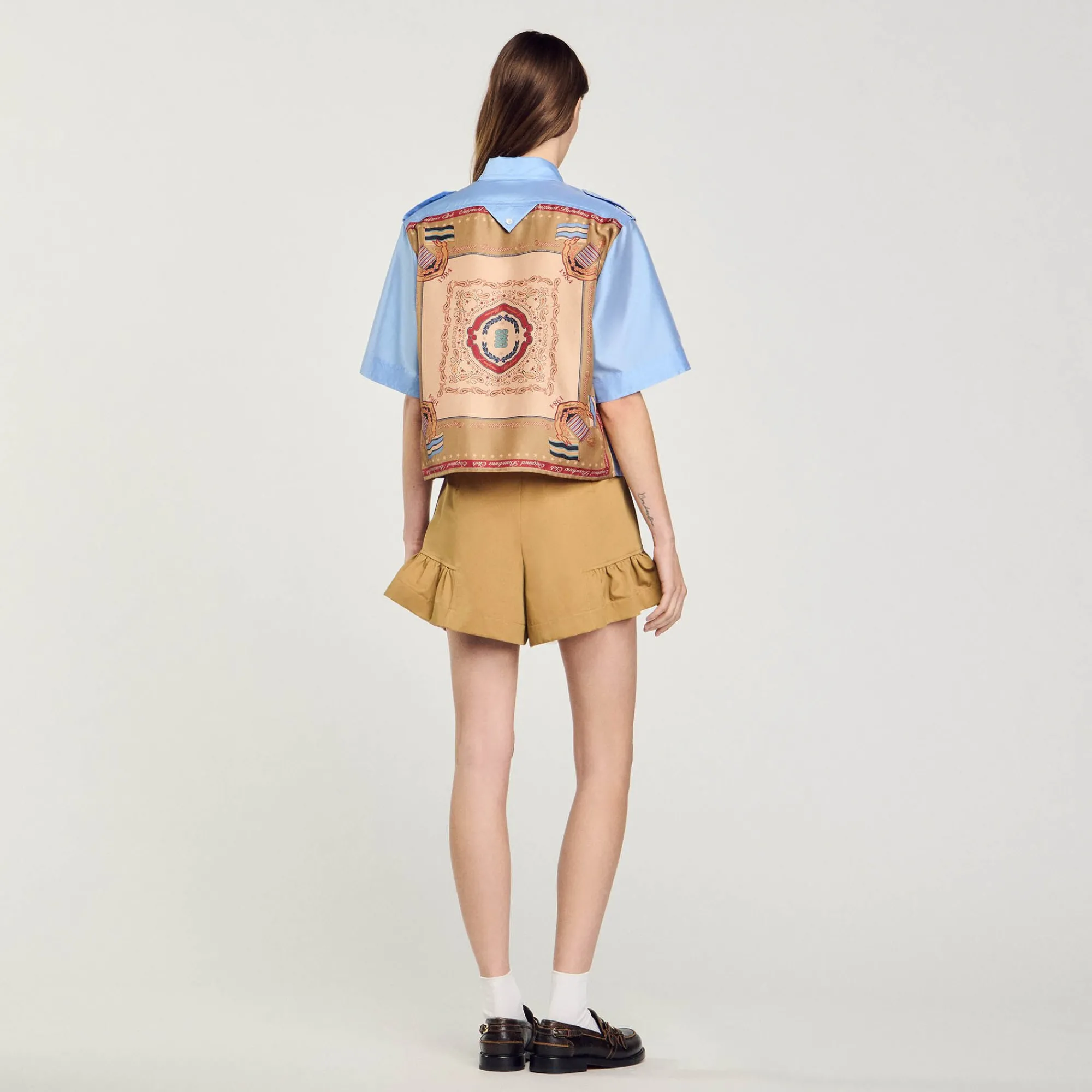 Tops & Chemises*SANDRO Chemise Bimatières Bleu Ciel