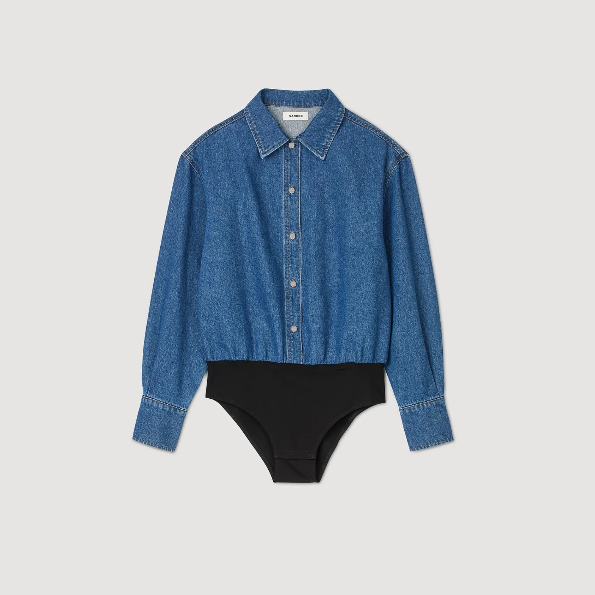 Tops & Chemises*SANDRO Chemise Body En Jean Bleu jean